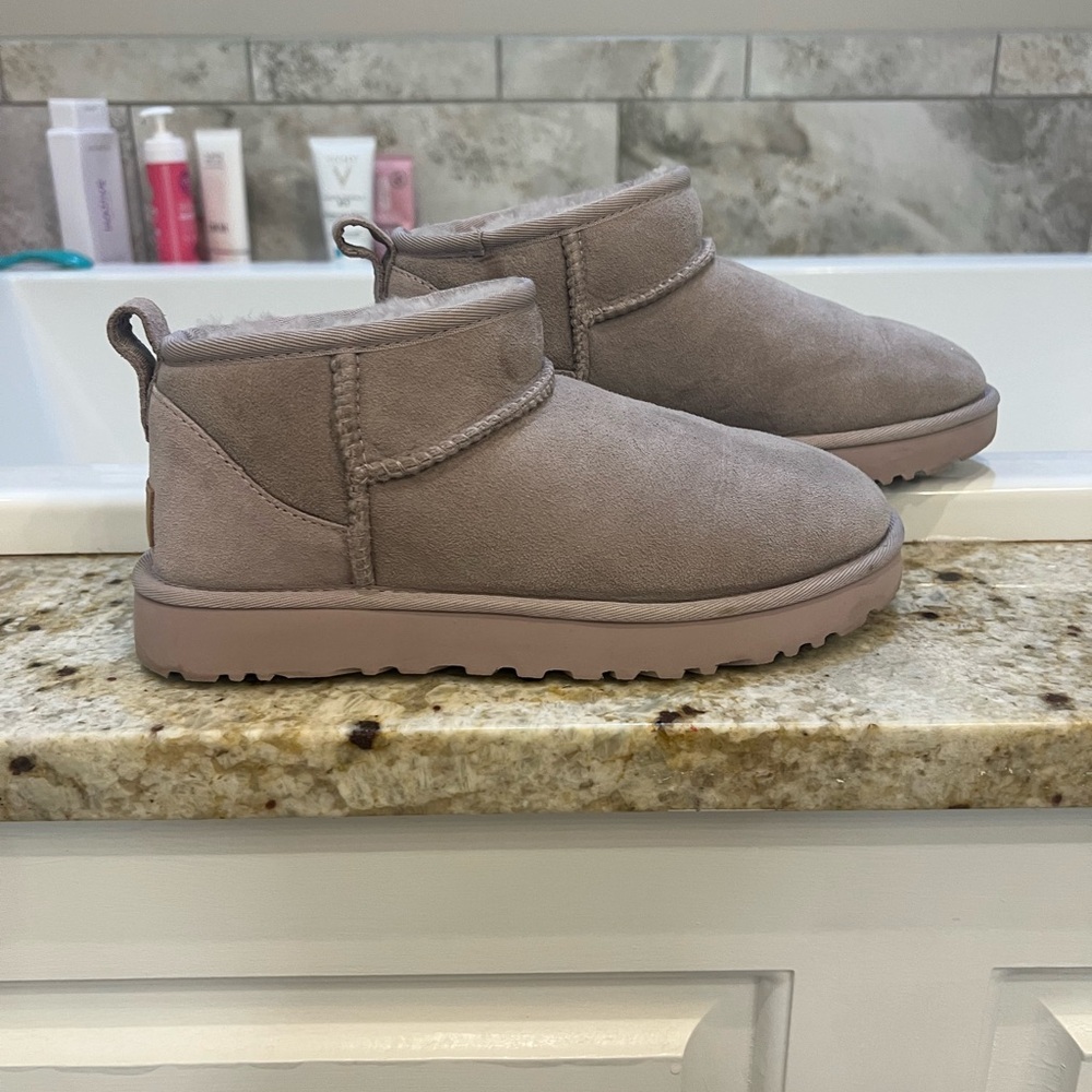 UGG gray ultra mini Boots